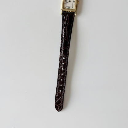 Yves Saint Laurent 1990s Tank Gold Plated Watch