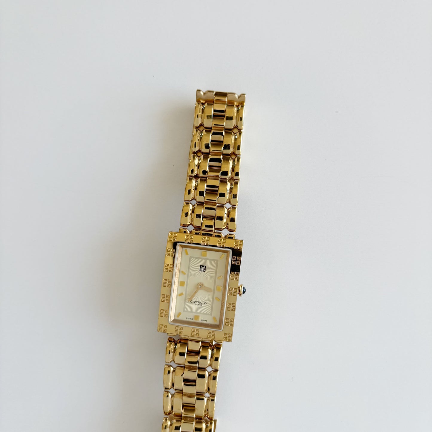 Givenchy 1990s Tank Gold Plated Watch (Large)