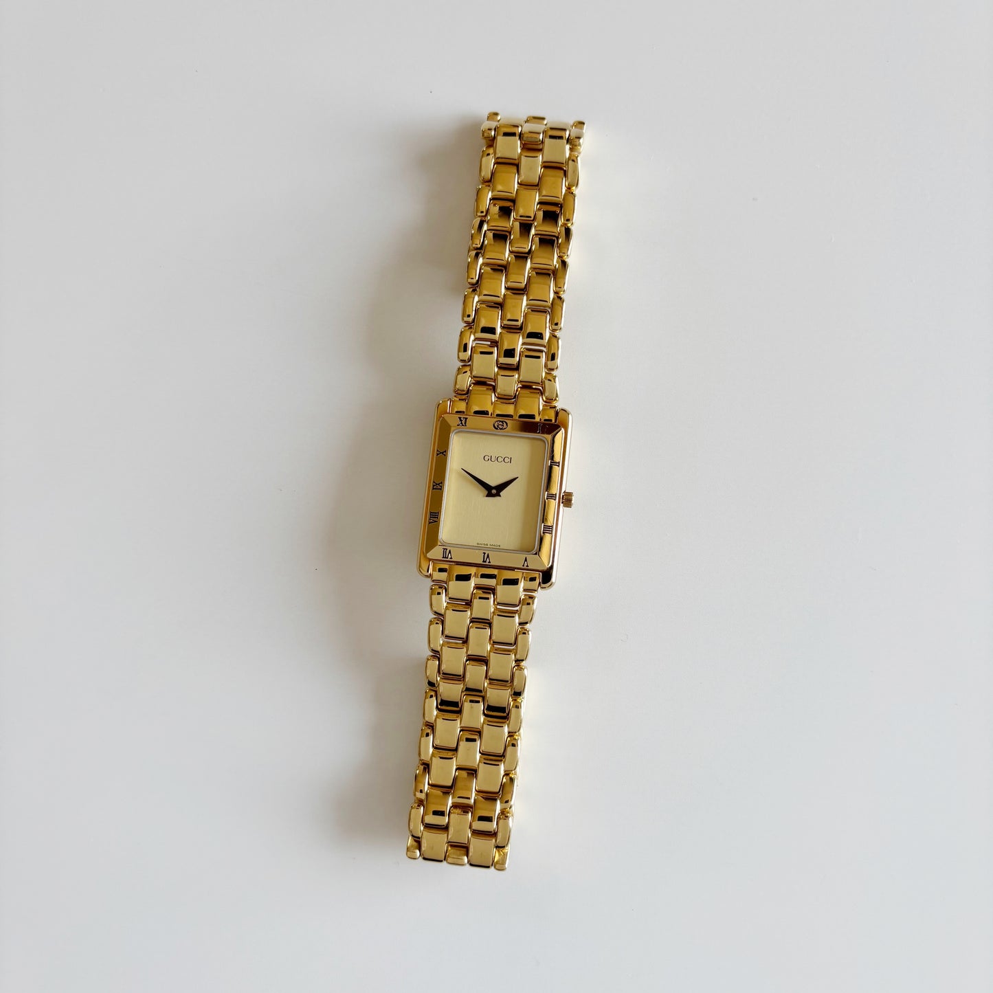 Gucci 1990s Tank Gold Plated Watch (Large)