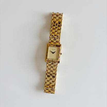 Gucci 1990s Tank Gold Plated Watch (Large)