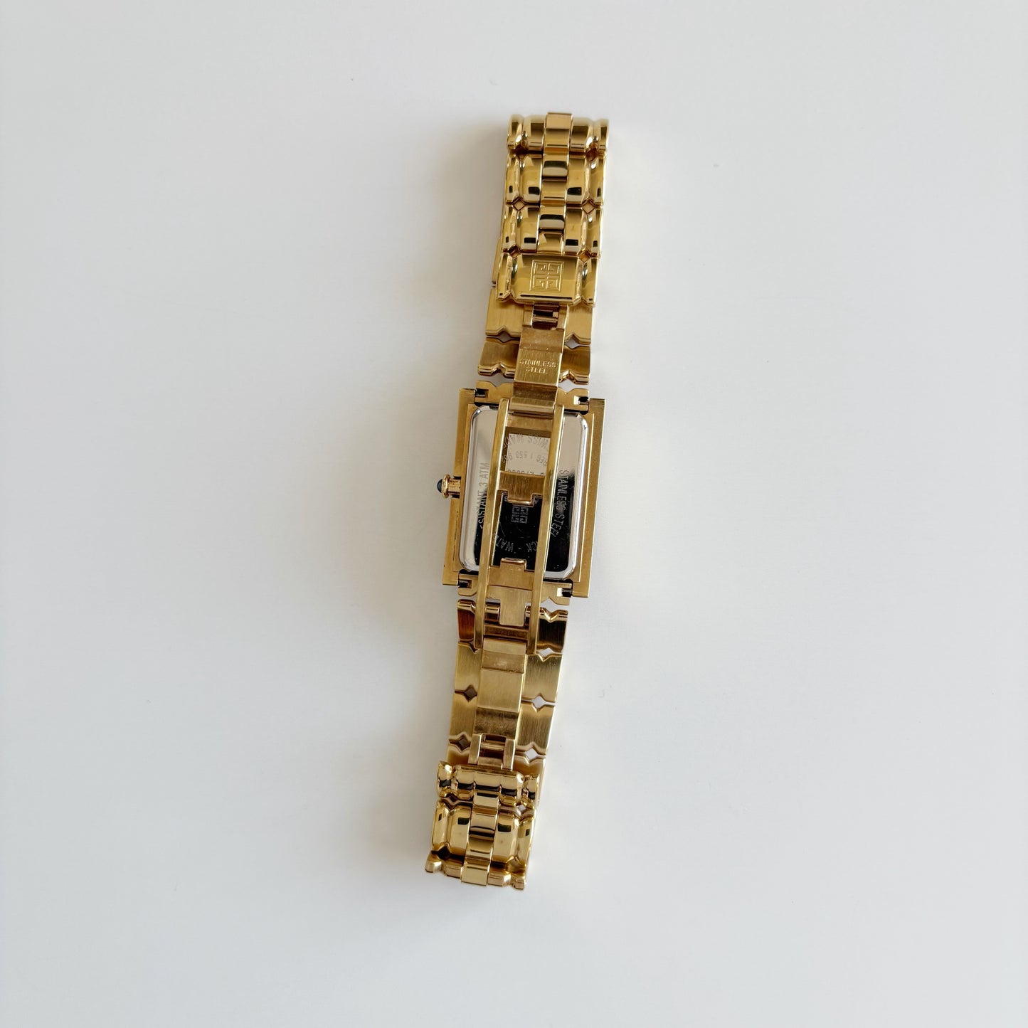 Givenchy 1990s Tank Gold Plated Watch (Large)
