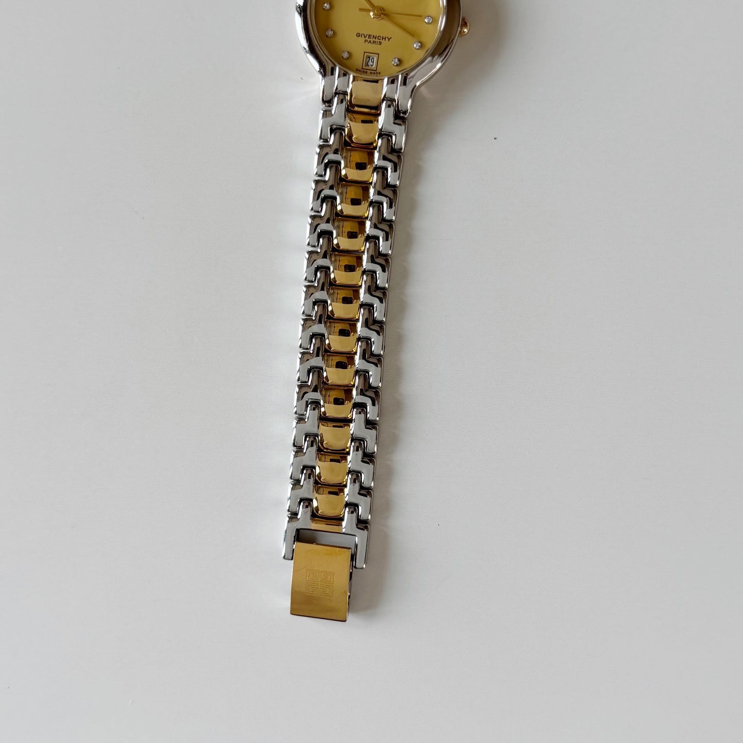 Givenchy 1990s Round Dial Two Tone Watch