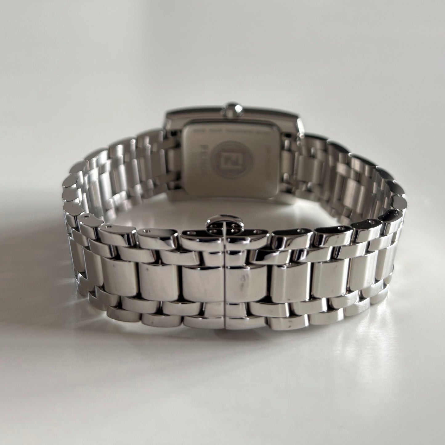 Fendi 1990s Seashell Dial Tank Stainless steel Watch
