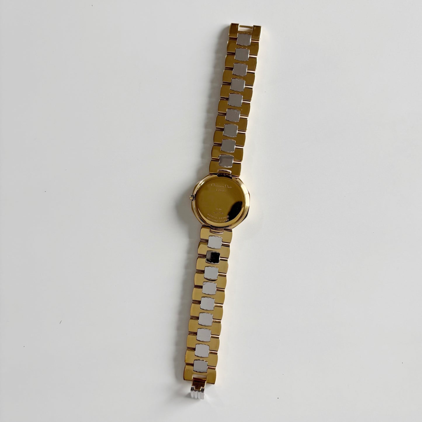 Dior 1990s Octagon Date Two Tone Gold Plated Watch (Large)