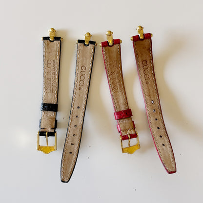 Gucci 1990s Interchangeable Belt Gold Plated Watch with 3 strap, case