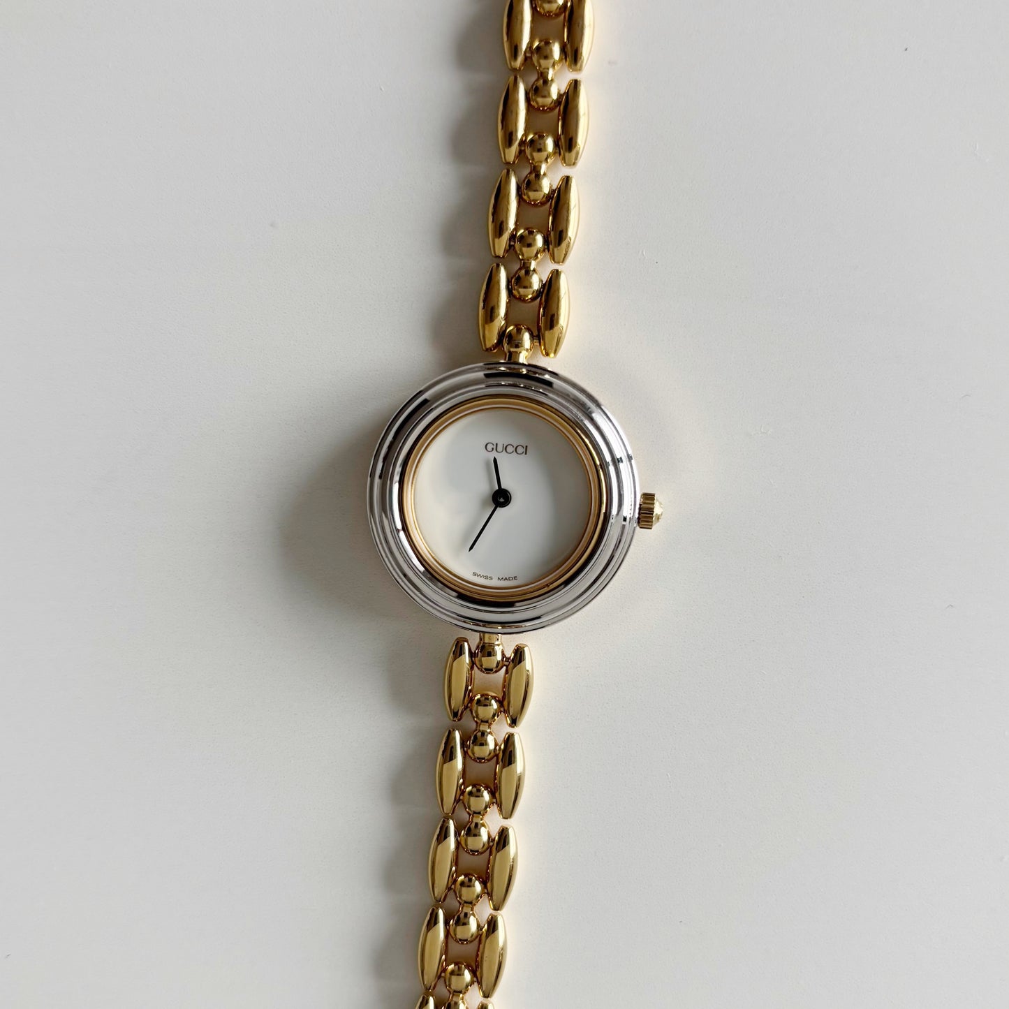 Gucci 1990s Interchangeable Bezel Gold Plated Watch with 6 bezels, case (160mm)