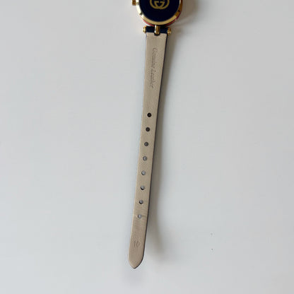 Gucci 1990s Sherry Round Dial Blue Watch