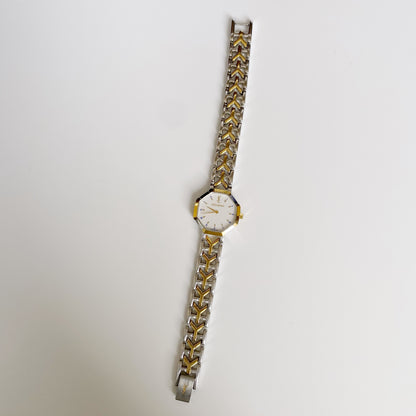 Yves Saint Laurent 1990s Octagon Two Tone Watch
