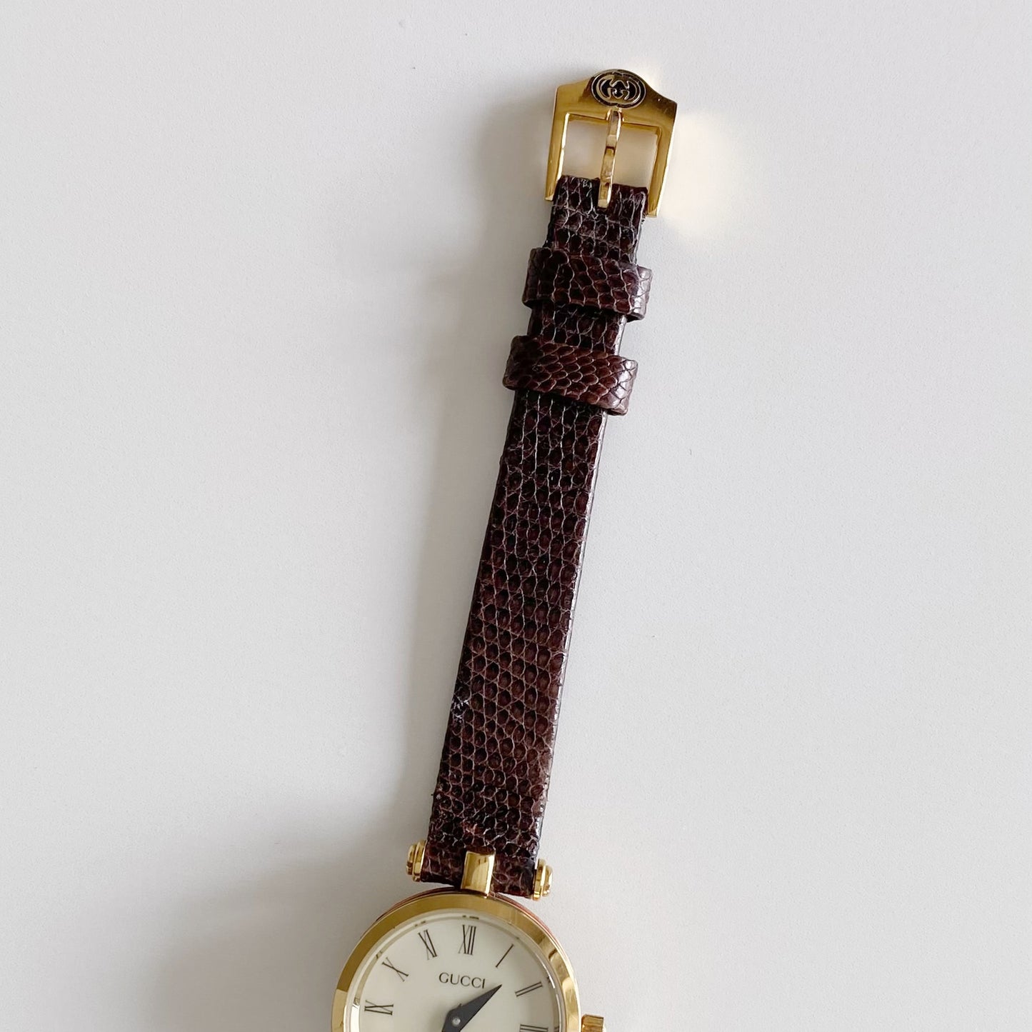 Gucci 1990s Gold Plated Round Watch
