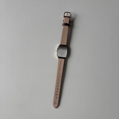 Celine 1980s Rectangular Dial Two Tone Watch (Large)