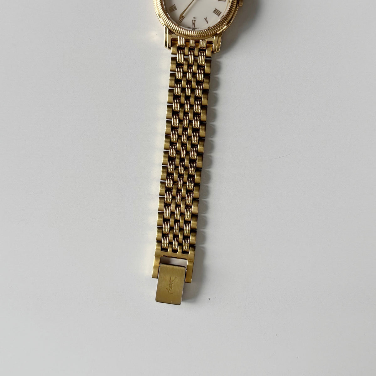 Yves Saint Laurent 1990s Round Dial Gold Plated Watch