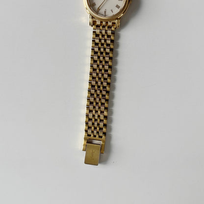 Yves Saint Laurent 1990s Round Dial Gold Plated Watch