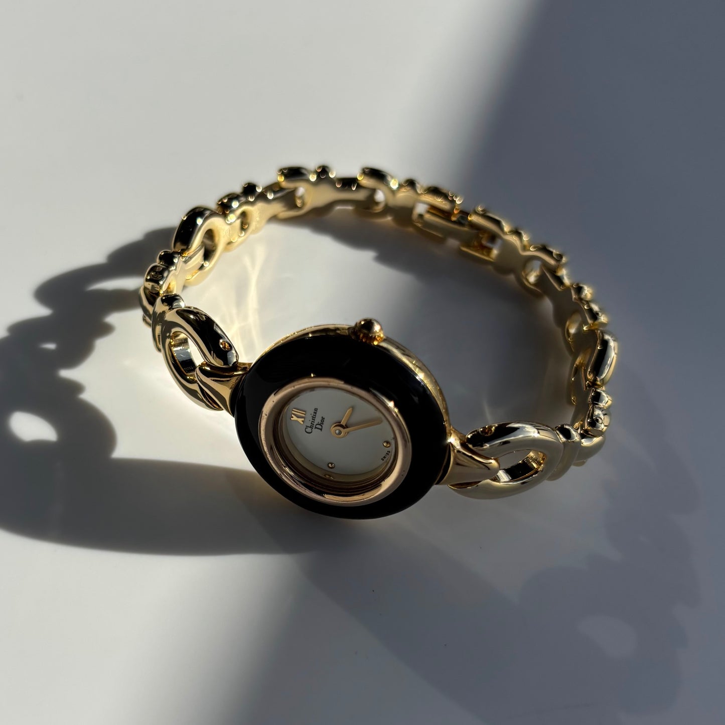 Dior 1990s Interchangeable Bezel Gold Plated Watch