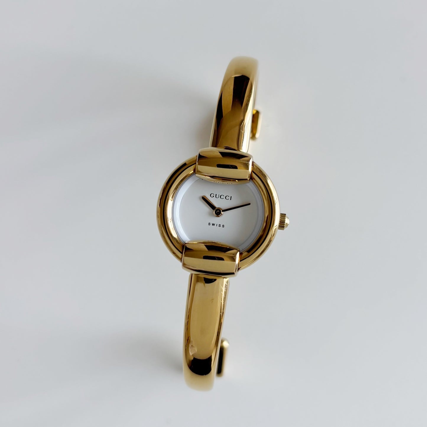 Gucci 1990s Gold Plated Bangle Watch (Small)