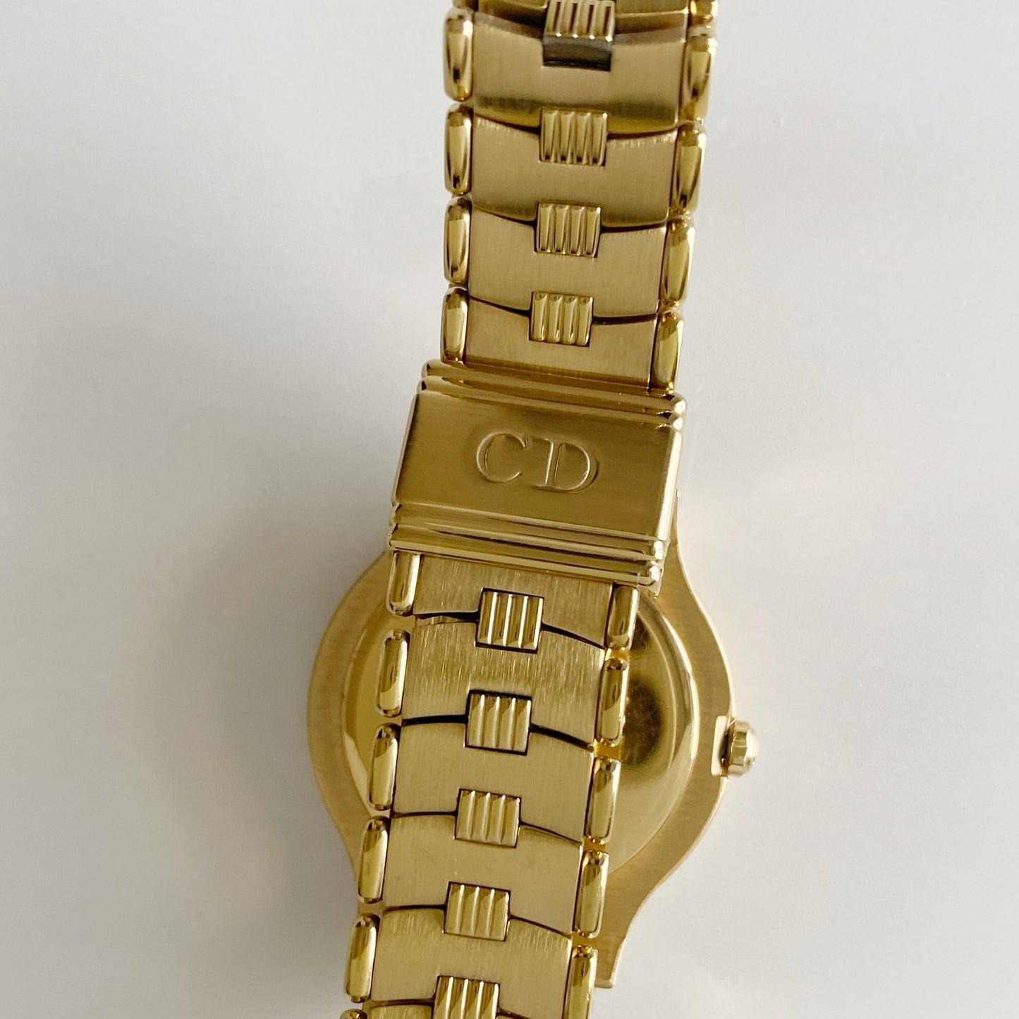 Dior 1990s Round Dial Gold Plated Watch