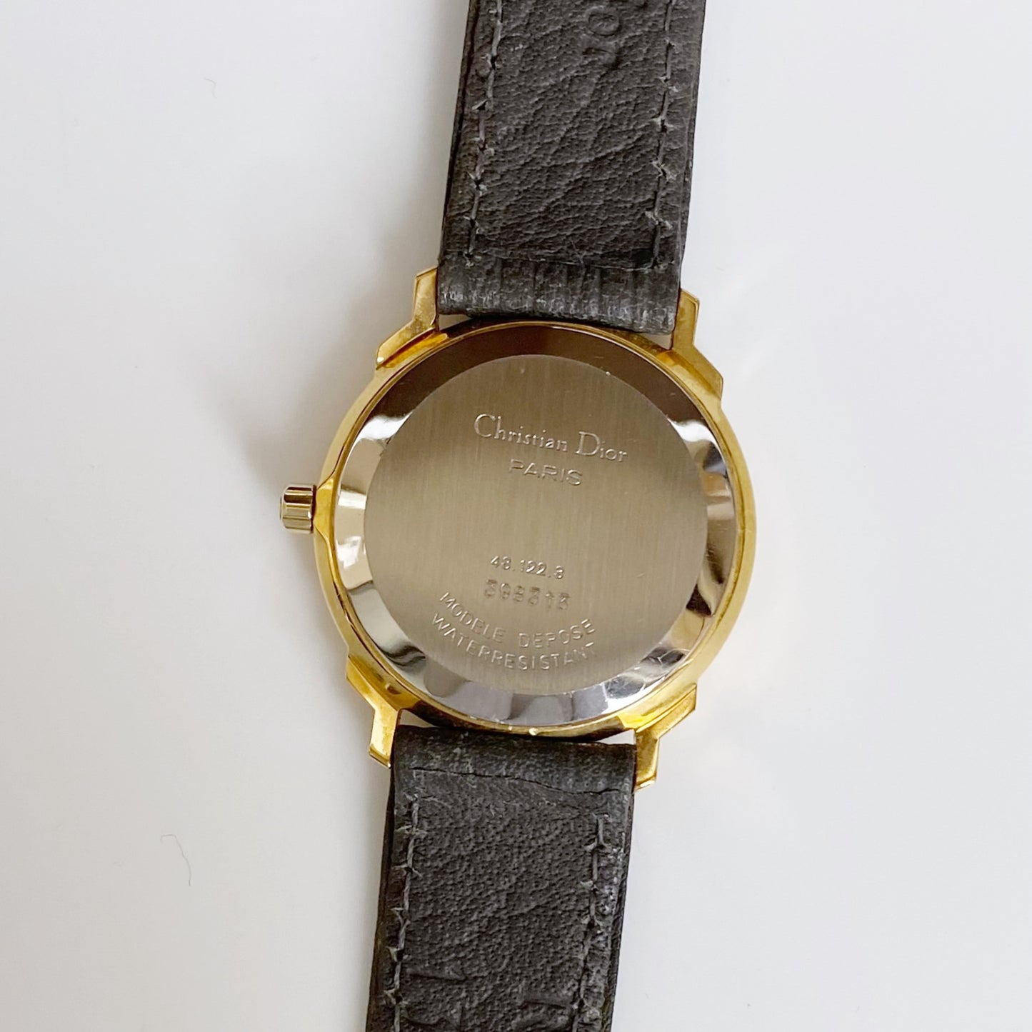 Dior 1990s Date Gold Plated Round Watch