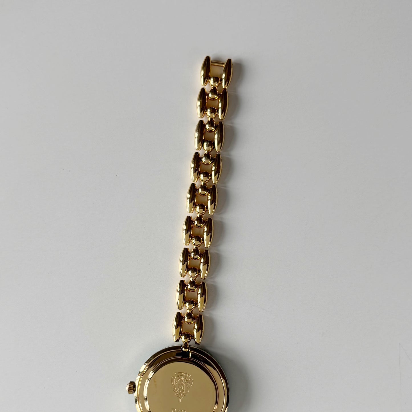 Gucci 1990s Interchangeable Bezel Gold Plated Rice Chain Watch with 6 bezels, case (165mm)