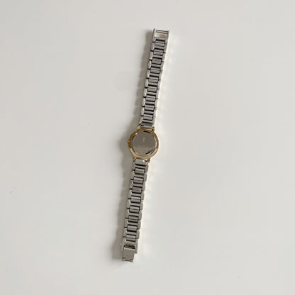 Yves Saint Laurent 1990s Round Dial Two Tone Watch