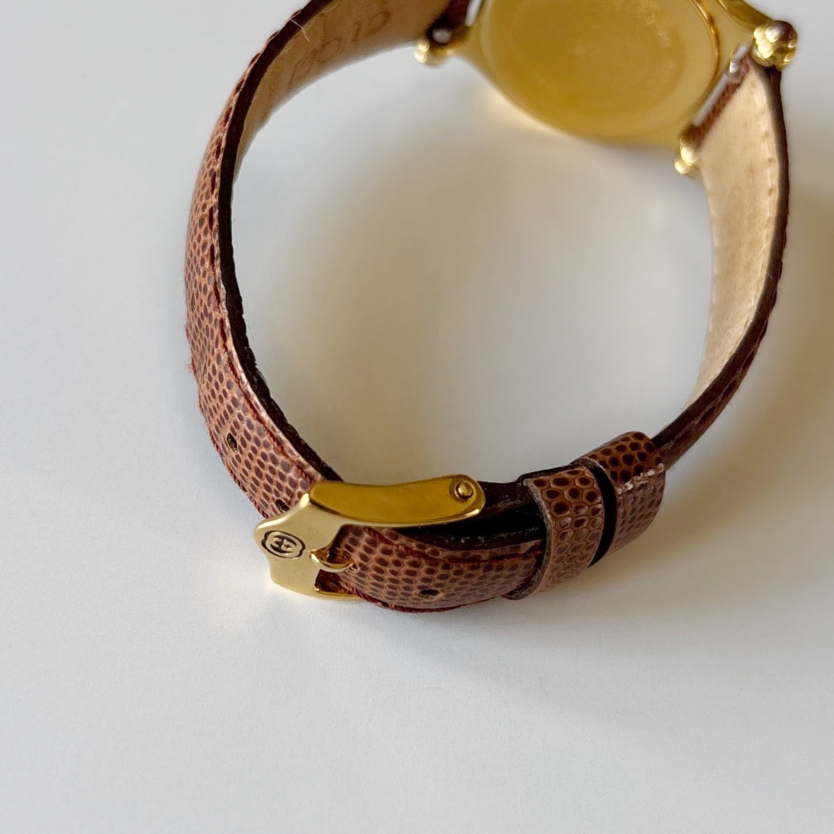 Gucci 1990s Gold Dial Gold Plated Watch