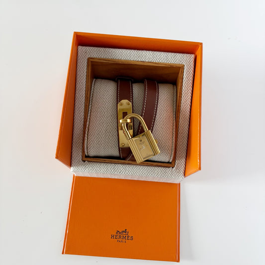 Hermes 1990s Kelly Gold Plated Watch