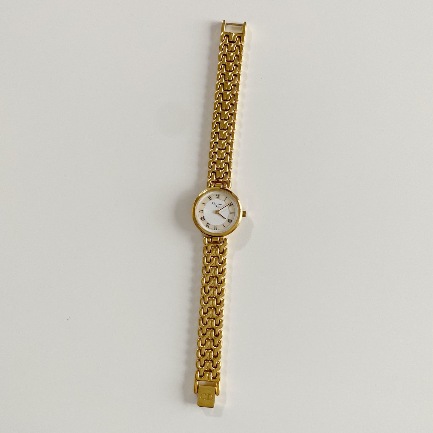 Dior 1990s Seashell Dial Gold Plated Watch
