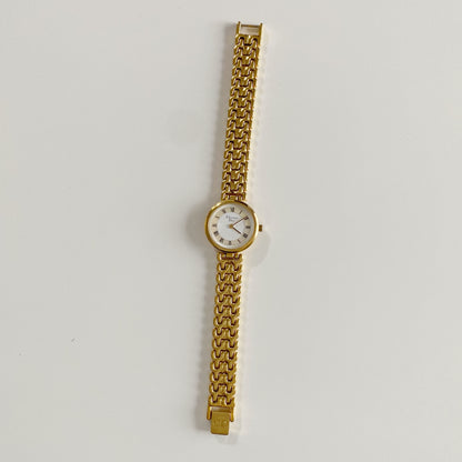 Dior 1990s Seashell Dial Gold Plated Watch