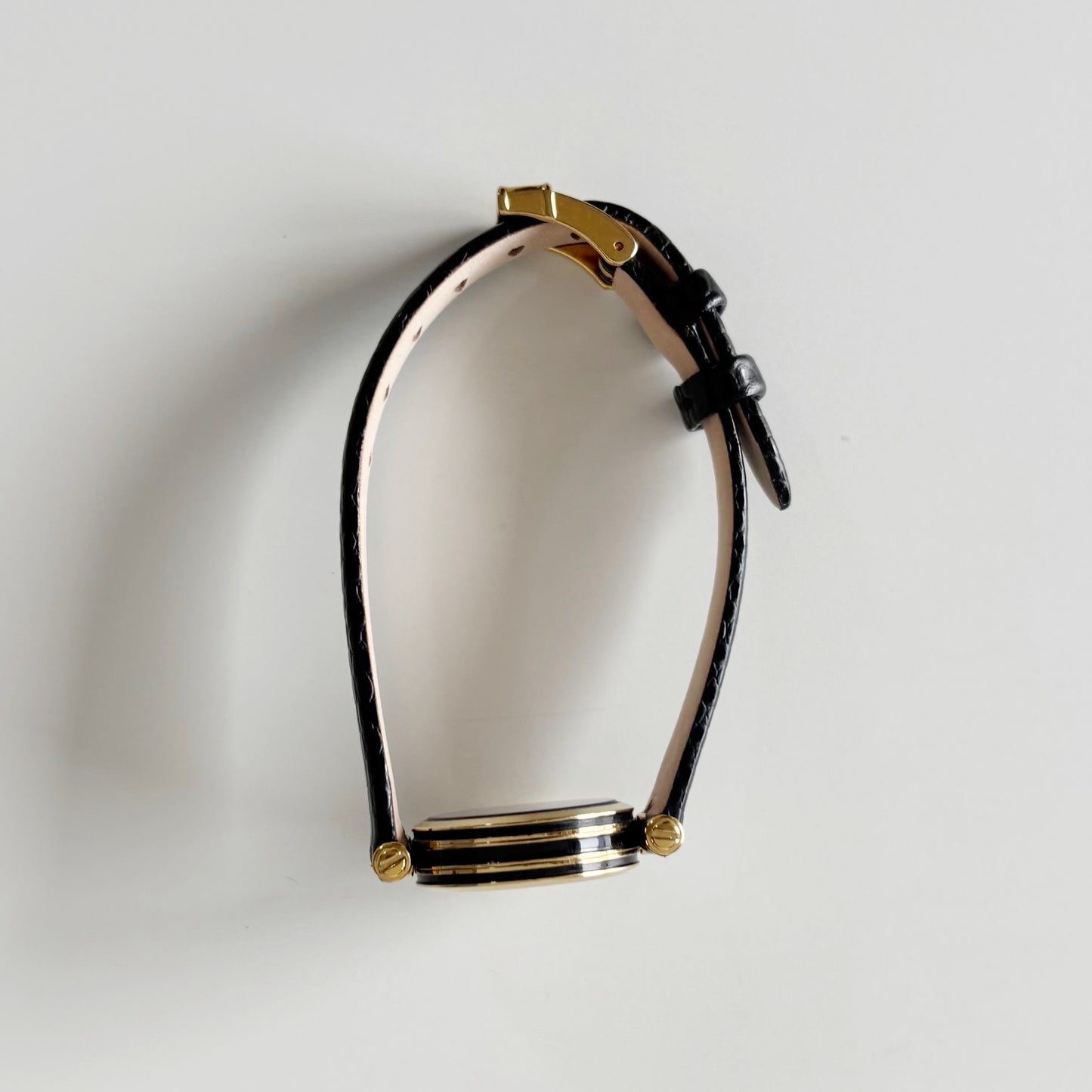 Gucci 1990s Round Dial Gold Plated Watch