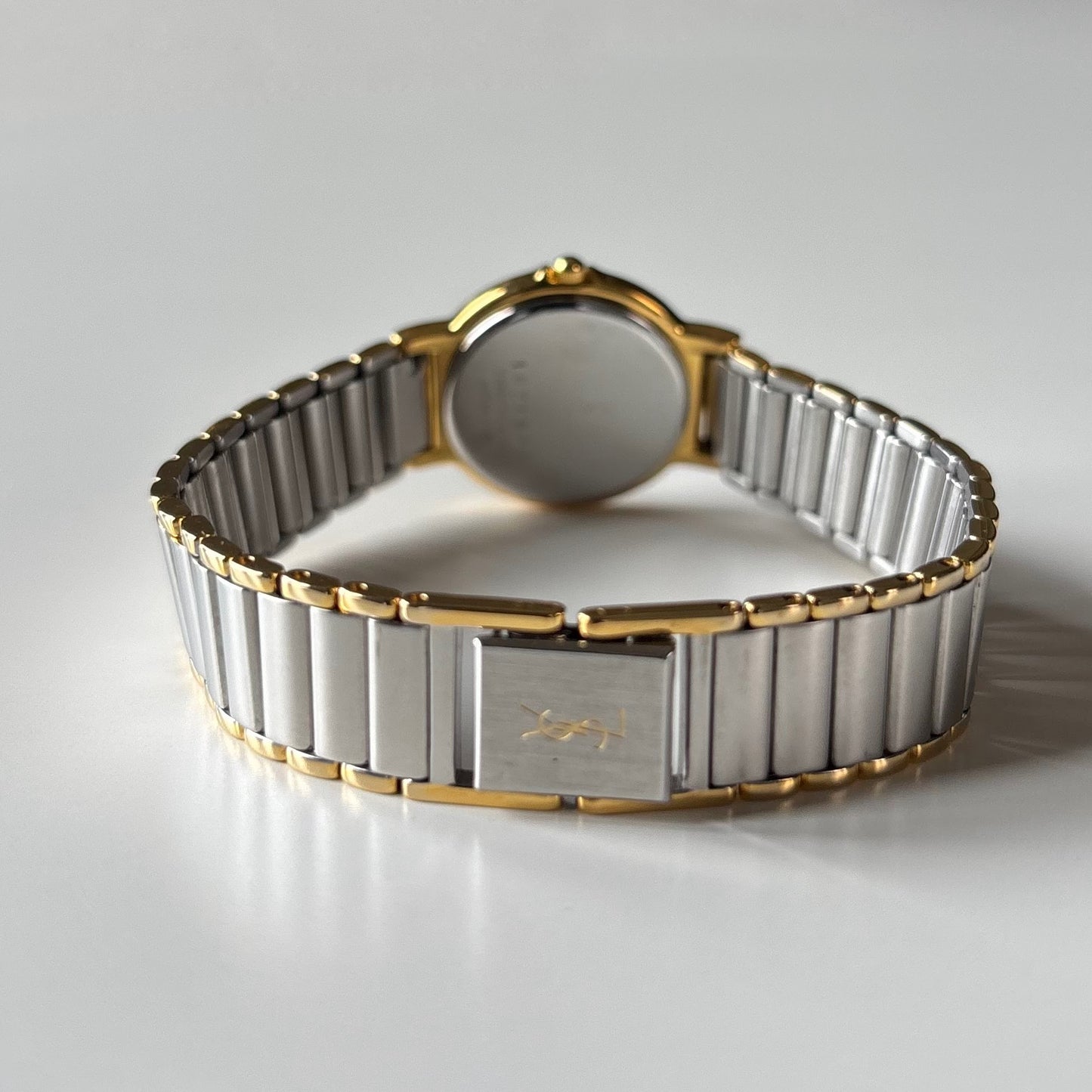 Yves Saint Laurent 1990s Round Dial Two Tone Watch