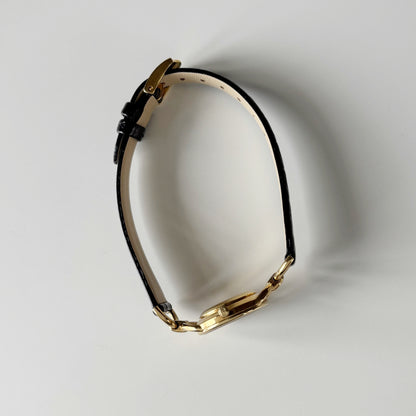 Gucci Round Dial Horsebit Gold-Plated Watch