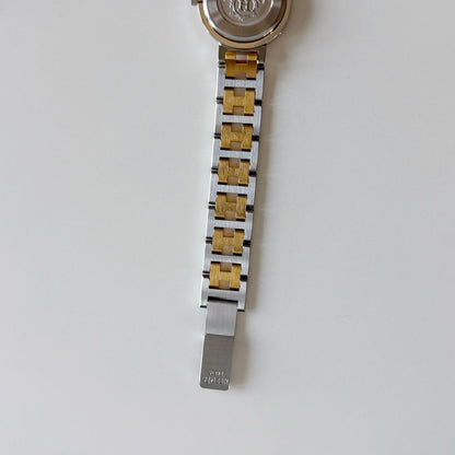 Hermes 1990s Clipper Round Dial Two Tone Gold Plated Watch