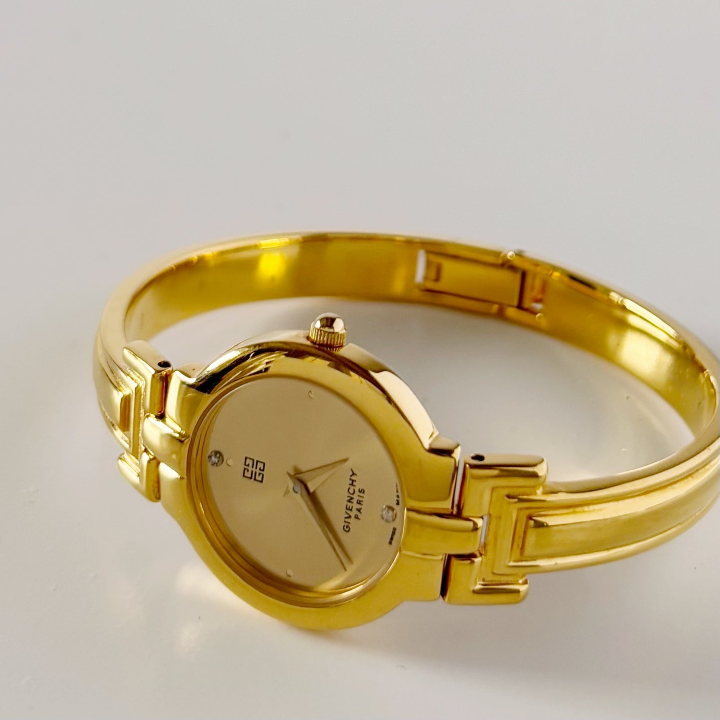 Givenchy 1990s Gold Plated Bangle Watch