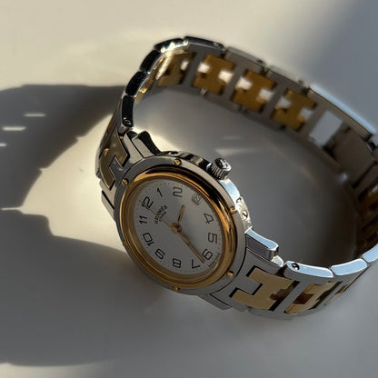 Hermes 1990s Clipper Two Tone Watch