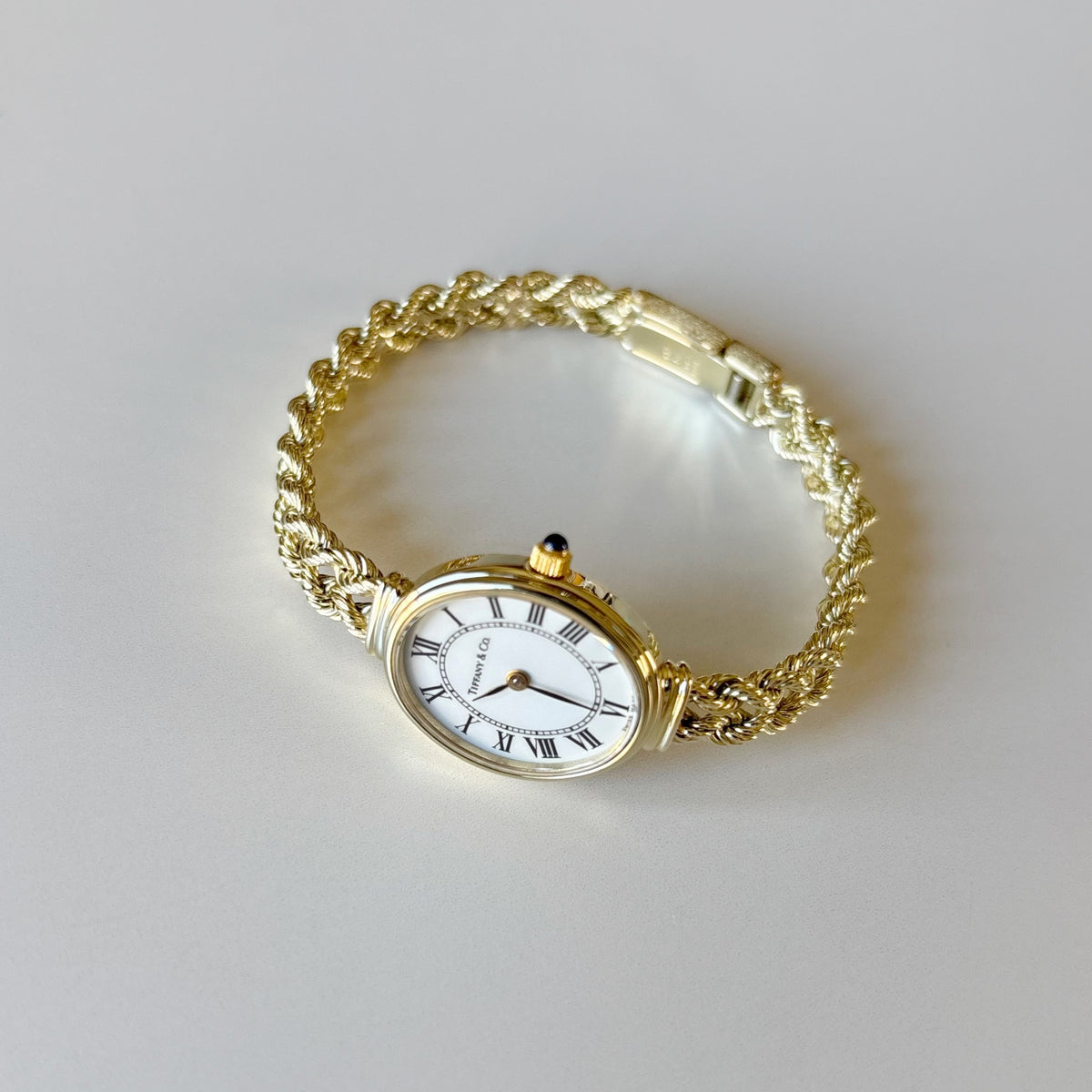 Tiffany 1990s 14K Oval Dial Cocktail Watch