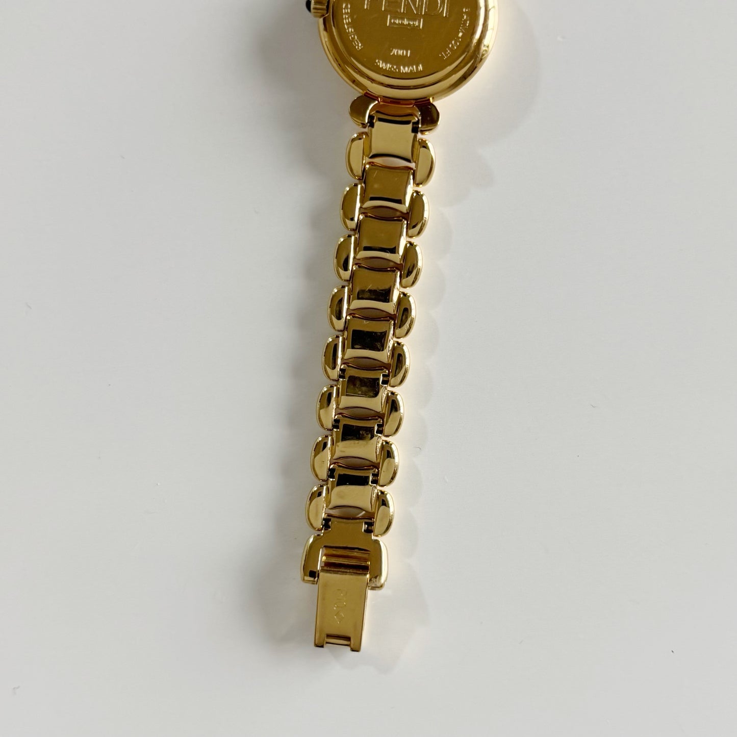 Fendi 1990s Seashell Dial Gold Plated Watch