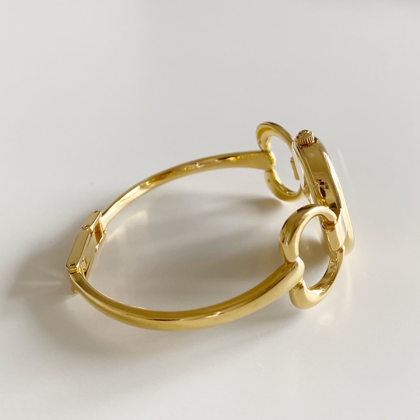 Gucci 1990s Gold Dial Gold Plated Bangle Watch