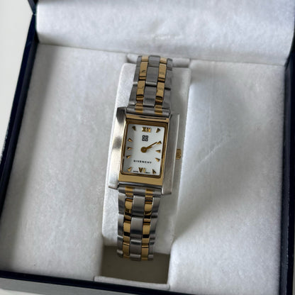 Givenchy 1990s Tank Two Tone Watch