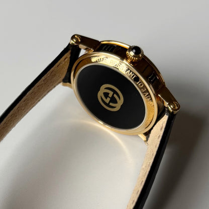 Gucci 1990s Date Round Dial Gold Plated Watch