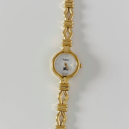 Burberry 1990s Seashell Dial Gold Plated Watch