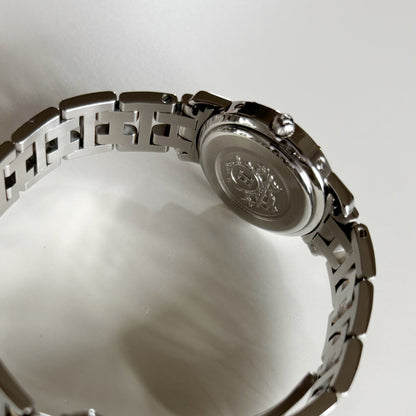 Hermes 1990s Date White Dial Clipper Two Tone Watch