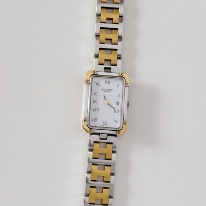 Hermes 1990s Two Tone Tank Watch