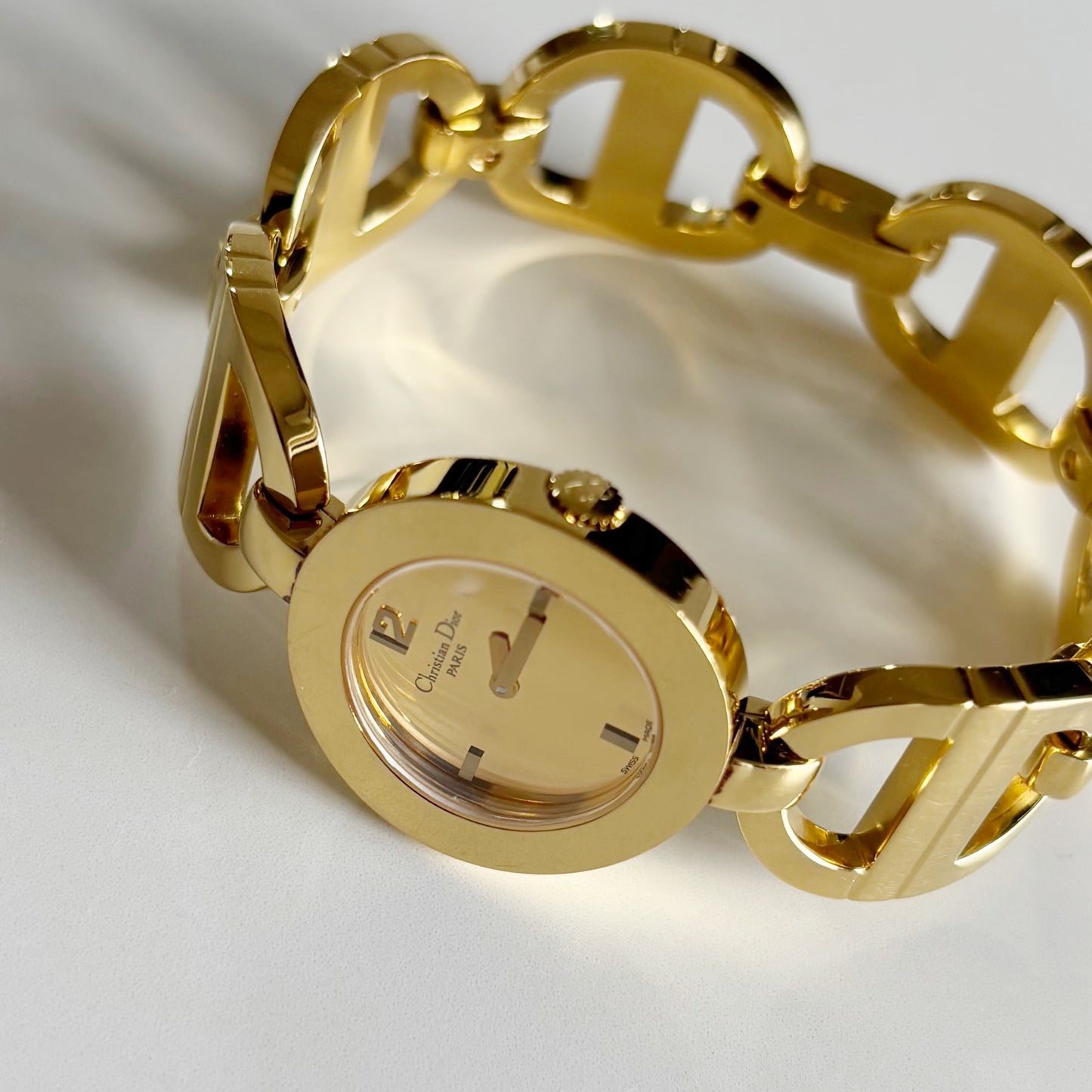 Dior Early 2000s Malice Mirror Dial Gold Plated Watch
