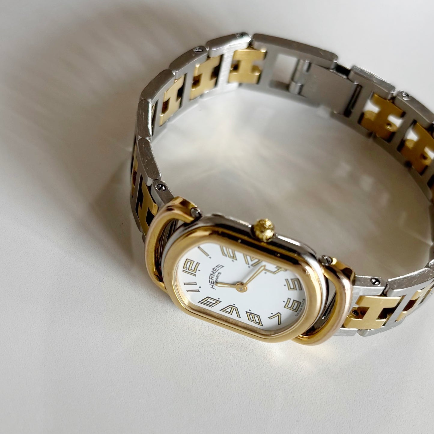 Hermes 1990s Rallye Two Tone Watch