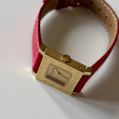 Dior 1990s Interchangeable Strap Gold Plated Watch with 4 straps, case