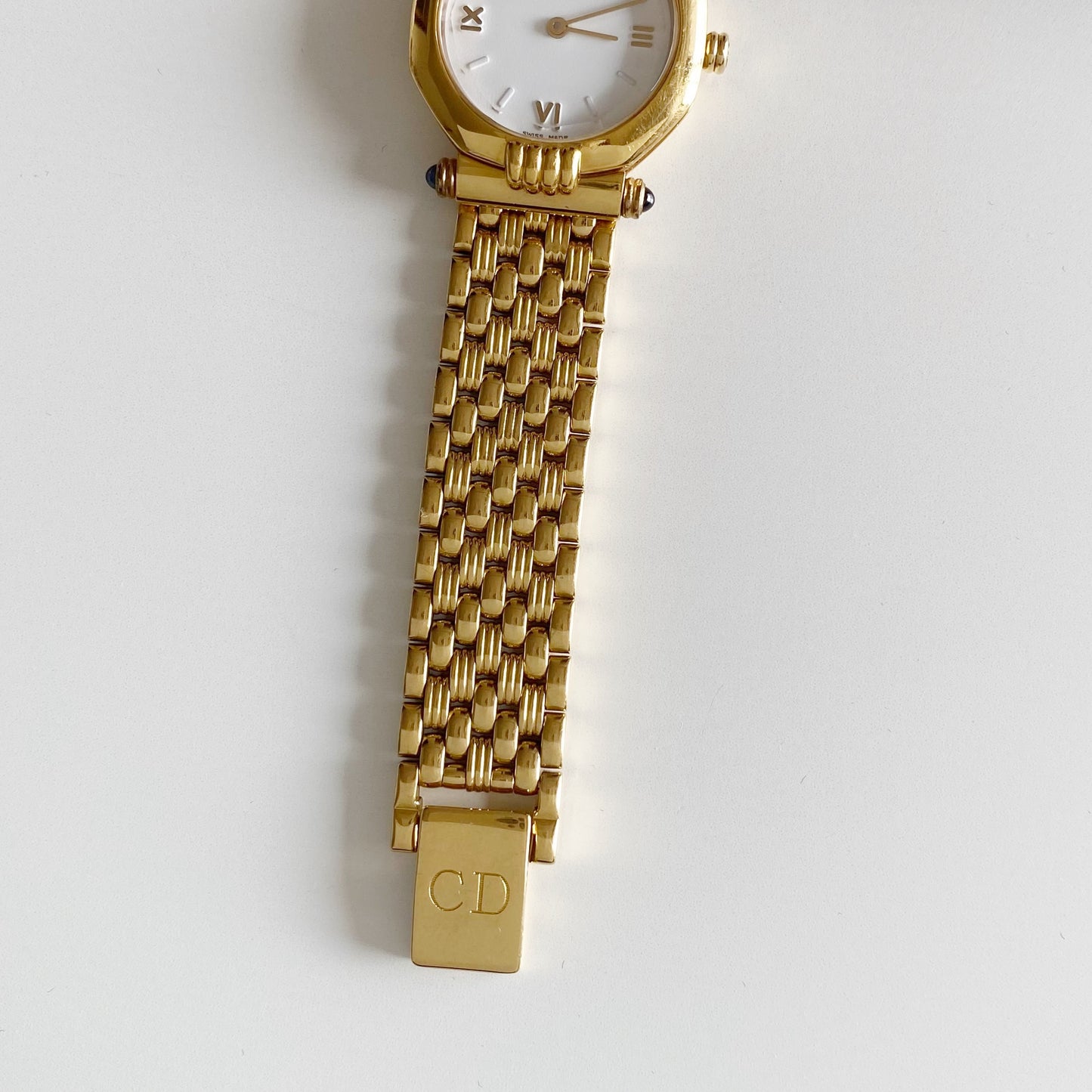 Dior 1990s Octagon Gold Plated Watch
