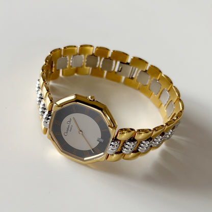 Dior 1990s Octagon Two Tone Watch (Large)