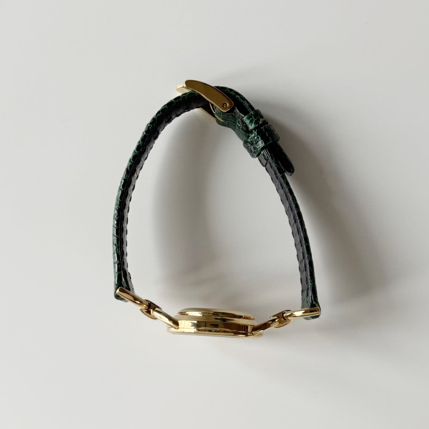 Gucci 1990s Seashell Dial Gold Plated Horsebit Watch