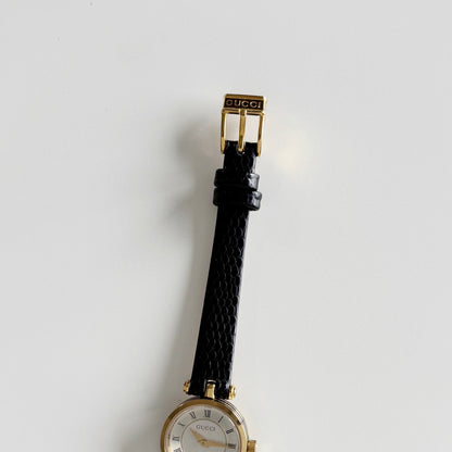 Gucci 1990s Round Dial Gold Plated Watch