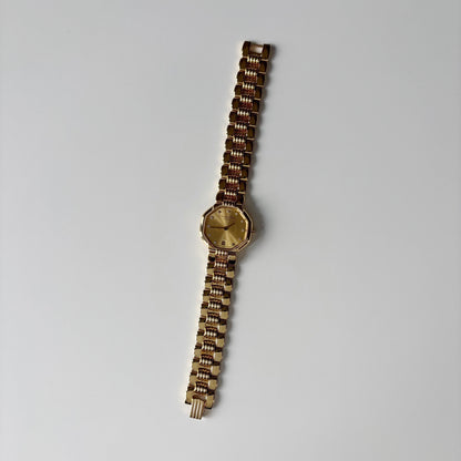Dior 1990s Octagon Dial Gold Plated Watch