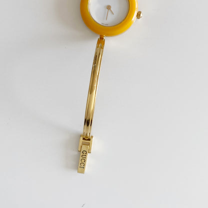 Gucci 1990s Interchangeable Bezel Gold Plated Watch with 12 bezels, case