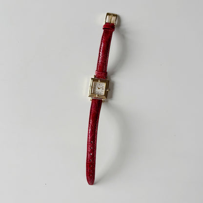 Yves Saint Laurent 1990s Square Dial Gold Plated Watch